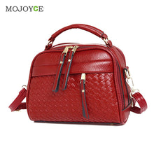 Fasion Women Leather Handbag Women Bag Knitting Shoulder Crossbody Bag Women Messenger Bags Clutch Bolsa Feminina sac a main ELY