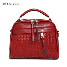 Fasion Women Leather Handbag Women Bag Knitting Shoulder Crossbody Bag Women Messenger Bags Clutch Bolsa Feminina sac a main ELY