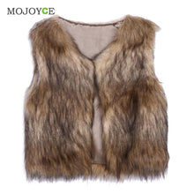 Faux Fur Waistcoat Short Vest Gilet Jacket Coat Sleeveless Outwear Women Imitational Fur Gilet Plus Size Femme Ladies Vests ELY