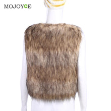 Faux Fur Waistcoat Short Vest Gilet Jacket Coat Sleeveless Outwear Women Imitational Fur Gilet Plus Size Femme Ladies Vests ELY