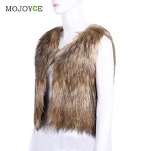 Faux Fur Waistcoat Short Vest Gilet Jacket Coat Sleeveless Outwear Women Imitational Fur Gilet Plus Size Femme Ladies Vests ELY