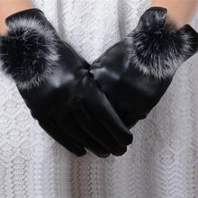 Warm Touch Screen Gloves Rabbit Hair Ball Simulation Skin PO Glove Hair Ball Thickened Warm Cold Windproof Gloves ELY