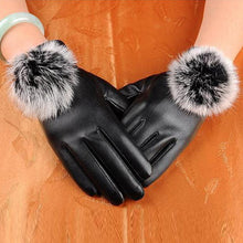 Warm Touch Screen Gloves Rabbit Hair Ball Simulation Skin PO Glove Hair Ball Thickened Warm Cold Windproof Gloves ELY