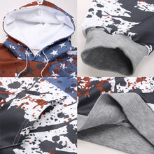 Flag Pattern Women Plus Size Hoodie StarsStriped Pullover Tops Hooded Sweatshirt Pullover Coat Women Outwear ELY