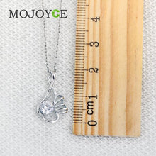 Floral Round Clear Crystal Necklace Woman Pendant Chain Jewelry Accessory ELY