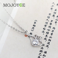 Floral Round Clear Crystal Necklace Woman Pendant Chain Jewelry Accessory ELY
