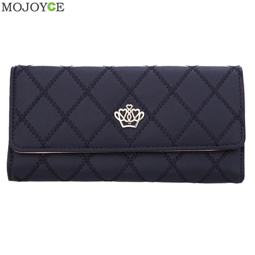 Foldable Lady Women Leather Wallet Long Card Holder Case Purse Handbag Slim Lady Casual Day Clutch Coin Pocket Purse ELY