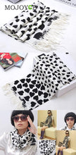 For Lady Girl Love Heart White Face Black Heart Tassel Scarf Shawl 1STL ELY