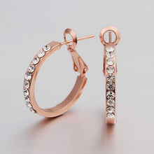 18K GP Gold Plated Earring Fine Nickel Free Tin Alloy Rhinestone Czech 18K Hoop Jewelry Earring SMTPE389 ELY