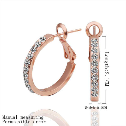 18K GP Gold Plated Earring Fine Nickel Free Tin Alloy Rhinestone Czech 18K Hoop Jewelry Earring SMTPE389 ELY