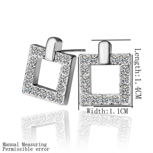 18K GP Gold Plated Jewelry Earring Fine Nickel Free Tin Alloy Rhinestone Crystal Stud Earrings SMTPE351 ELY