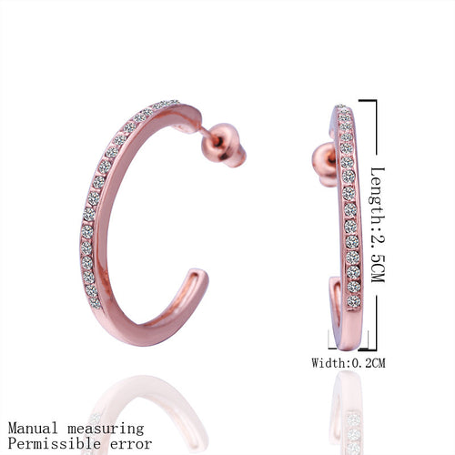 18K GP Gold Plated Jewelry Earring Fine Nickel Free Tin Alloy Rhinestone Czech Stud Earrings SMTPE378 ELY