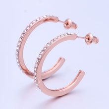 18K GP Gold Plated Jewelry Earring Fine Nickel Free Tin Alloy Rhinestone Czech Stud Earrings SMTPE378 ELY