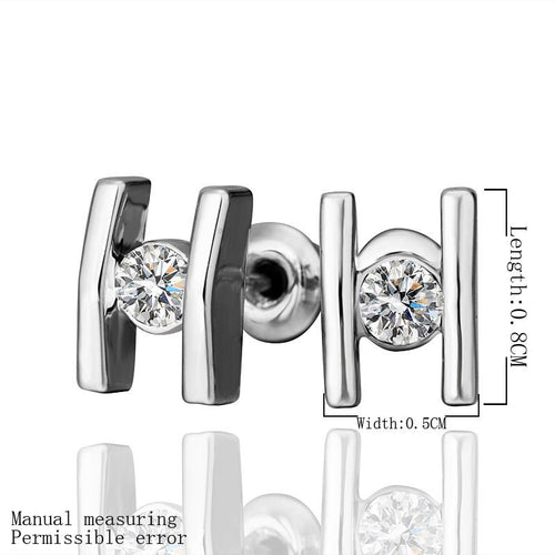 18K GP Gold Plated Jewelry Earring Fine Nickel Free Tin Alloy Rhinestone Czech Stud Earrings SMTPE376 ELY