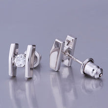 18K GP Gold Plated Jewelry Earring Fine Nickel Free Tin Alloy Rhinestone Czech Stud Earrings SMTPE376 ELY