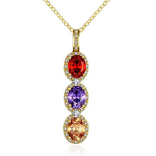 18k gold plated necklaces Crystal tricolor collier bijoux femme SKGN118 ELY