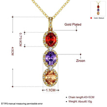 18k gold plated necklaces Crystal tricolor collier bijoux femme SKGN118 ELY