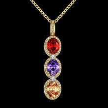 18k gold plated necklaces Crystal tricolor collier bijoux femme SKGN118 ELY