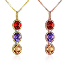 18k gold plated necklaces Crystal tricolor collier bijoux femme SKGN118 ELY