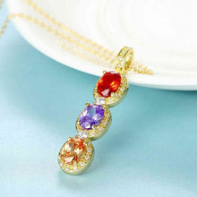 18k gold plated necklaces Crystal tricolor collier bijoux femme SKGN118 ELY