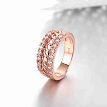 Lovely 18K Gold Plating engagement ring Chain side crystal anillos collier plastron ELY