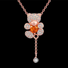 Lovely 18k gold plated necklaces Crystal Bear Flat maxi colar collier plastron ELY