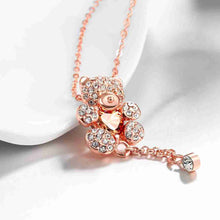 Lovely 18k gold plated necklaces Crystal Bear Flat maxi colar collier plastron ELY