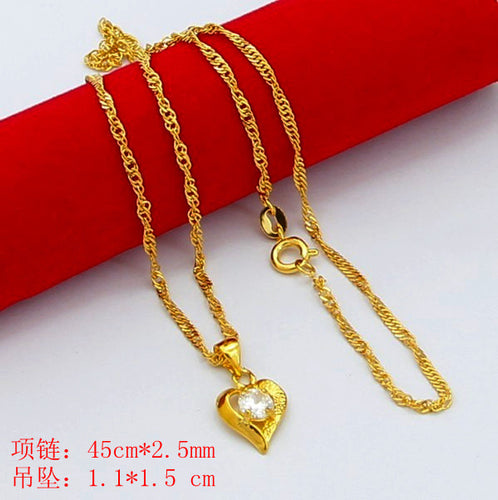 Lovely 24k gold plated necklaces heart vintage necklace prices in euros YHDN 13 ELY