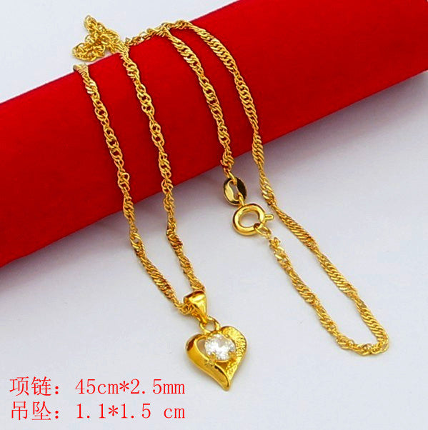 Lovely 24k gold plated necklaces heart vintage necklace prices in euros YHDN 13 ELY