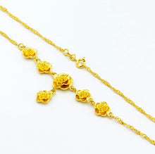 Lovely 24k gold plated pendant necklace rose collier femme diy YHDN 6 ELY