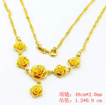 Lovely 24k gold plated pendant necklace rose collier femme diy YHDN 6 ELY