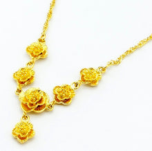 Lovely 24k gold plated pendant necklace rose collier femme diy YHDN 6 ELY