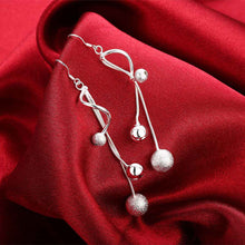 Lovely silver earings jewelry Twisted Beads drop brincos de festa bijoux 276 ELY