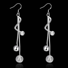 Lovely silver earings jewelry Twisted Beads drop brincos de festa bijoux 276 ELY
