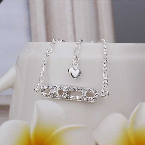 Lovely silver plated anklets Insets ladder leg bracelet joias SMTA 6 ELY