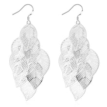 Lovely silver plated earings Gloss Leaves drop pendientes bear jewerly accessories 214 ELY