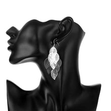 Lovely silver plated earings Gloss Leaves drop pendientes bear jewerly accessories 214 ELY