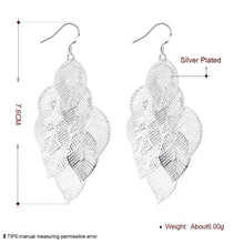 Lovely silver plated earings Gloss Leaves drop pendientes bear jewerly accessories 214 ELY