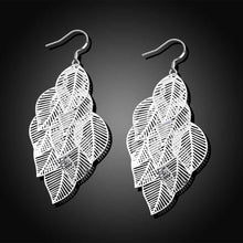 Lovely silver plated earings Gloss Leaves drop pendientes bear jewerly accessories 214 ELY