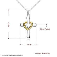Lovely silver-plated pendant Heart Cross tattoo choker bijoux women ELY