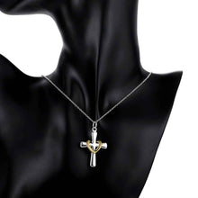 Lovely silver-plated pendant Heart Cross tattoo choker bijoux women ELY