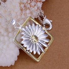 Lovely silver-plated pendant necklace Quartet daisy collier charm ELY