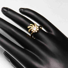 18K Gold Plating wedding rings Flowers in full bloom anillos bear Elegant ELY