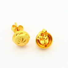 24k gold plated earring round stud pendientes bear Personalized YHDE 1 ELY