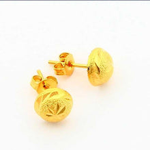 24k gold plated earring round stud pendientes bear Personalized YHDE 1 ELY