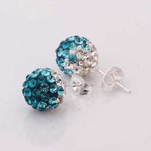 Shamballa earings jewelry blue round crystal stud ear cuff bone SBE1 3 ELY