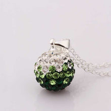 african beads pendant necklace green silver crystal collar wedding jewelry ELY