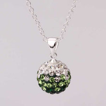 african beads pendant necklace green silver crystal collar wedding jewelry ELY