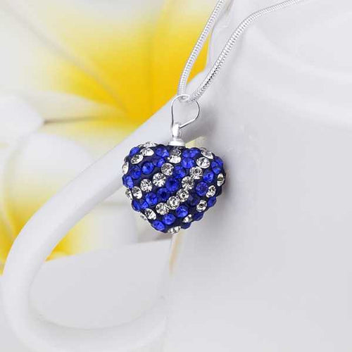 african beads women necklace dark blue heart perfume women wedding ELY