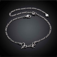 silver anklet LOVE bracelet on ankle love ELY